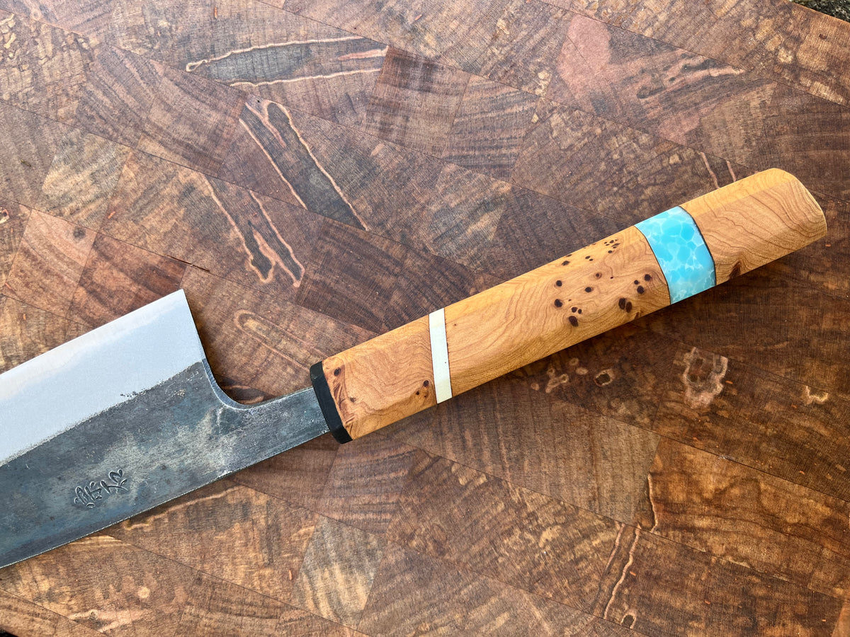 Carbon Steel Deba Knife 3 Dot Design