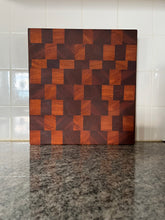 Load image into Gallery viewer, Sapele and Mahogany End Grain Cutting Board 12” x 12” x 1 1/2”