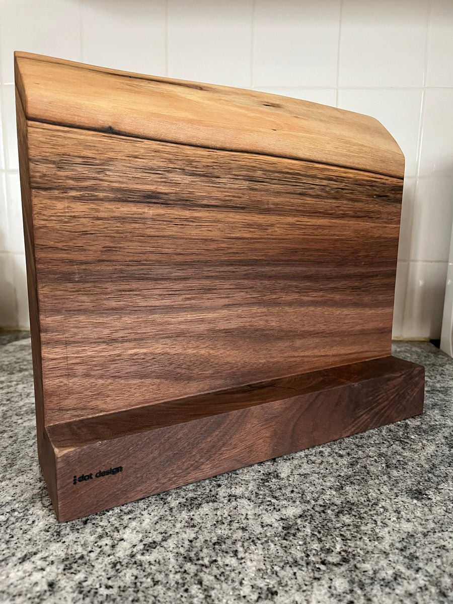 Walnut Magnetic Knife Block - FOR SMALL KNIVES ONLY – 3 Dot Design