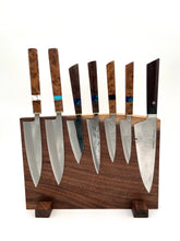 Load image into Gallery viewer, Walnut magnetic knife block
