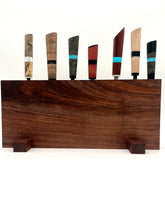 Load image into Gallery viewer, Magnetic Walnut Knife Block
