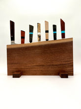 Load image into Gallery viewer, Magnetic Walnut Knife Block
