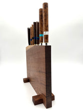 Load image into Gallery viewer, Walnut magnetic knife block
