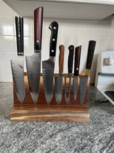 Load image into Gallery viewer, Magnetic Walnut Knife Block - 11 3/4&quot; long x 6.5&quot; tall x 3 1/2&quot; deep
