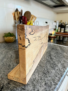Magnetic Spalted Maple Knife Block - 16 3/4" long