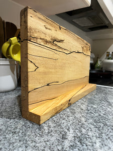 Magnetic Spalted Maple Knife Block - 16 3/4" long