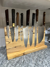 Load image into Gallery viewer, Magnetic Spalted Maple Knife Block - 16 3/4&quot; long
