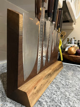 Load image into Gallery viewer, Magnetic Walnut Knife Block - 16 3/4&quot; long
