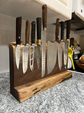 Load image into Gallery viewer, Magnetic Walnut Knife Block - 16 3/4&quot; long
