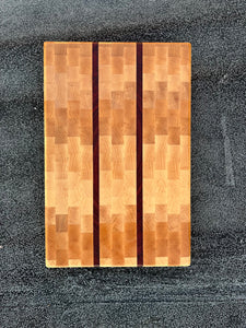 Maple & Paduak End grain cutting board - 15" x 9 3/4" x 1 1/2"