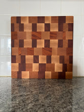 Load image into Gallery viewer, Mixed Wood End Grain Cutting Board 12” x 12” x 1 1/2”
