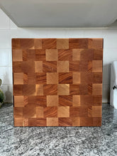 Load image into Gallery viewer, Cherry and Mahogany End Grain Cutting Board 12” x 12” x 1 1/2”
